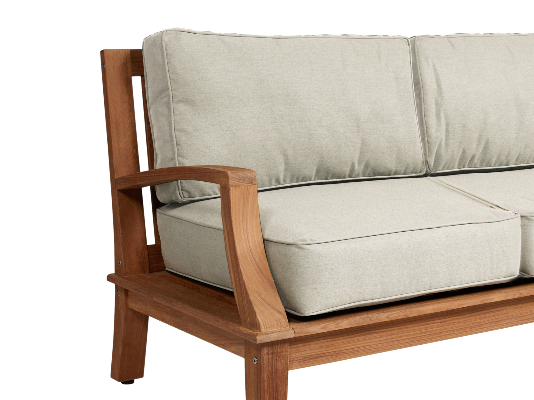 Grande Teak Canvas Outdoor Sofa with Sunbrella® Cushion - Ornate Home