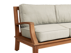 Grande Teak Canvas Outdoor Sofa with Sunbrella® Cushion - Ornate Home