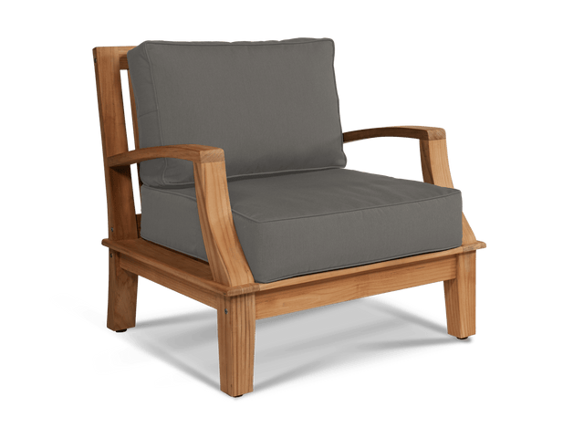 Grande Teak Charcoal Outdoor Club Chair with Sunbrella® Cushion - Ornate Home