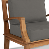 Grande Teak Charcoal Outdoor Club Chair with Sunbrella® Cushion - Ornate Home