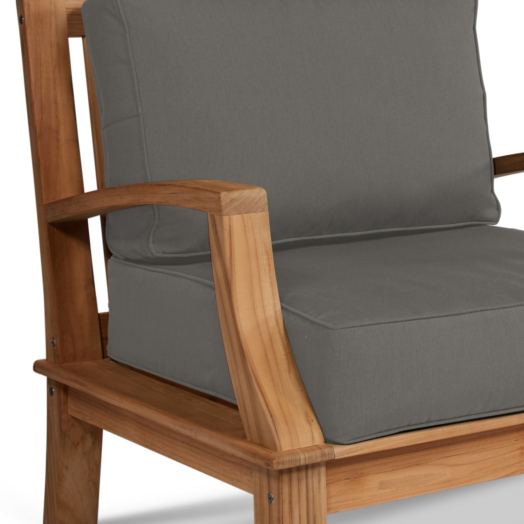 Grande Teak Charcoal Outdoor Club Chair with Sunbrella® Cushion - Ornate Home