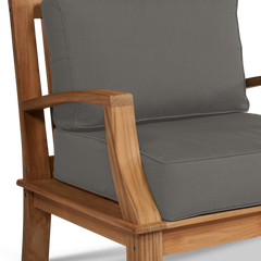 Grande Teak Charcoal Outdoor Club Chair with Sunbrella® Cushion - Ornate Home