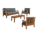 Grande Teak Charcoal Outdoor Club Chair with Sunbrella® Cushion - Ornate Home