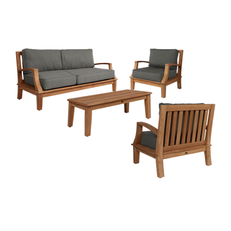 Grande Teak Charcoal Outdoor Club Chair with Sunbrella® Cushion - Ornate Home