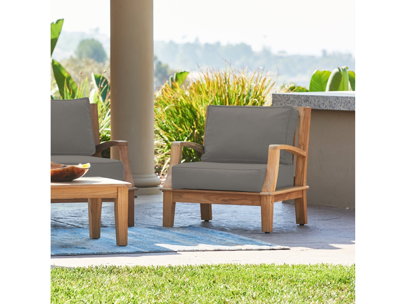 Grande Teak Fawn Outdoor Club Chair with Sunbrella® Cushion - Ornate Home