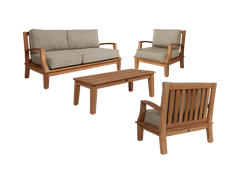 Grande Teak Fawn Outdoor Sofa with Sunbrella® Cushion - Ornate Home