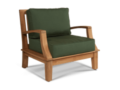 Grande Teak Fern Green Outdoor Club Chair with Sunbrella® Cushion - Ornate Home