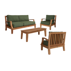 Grande Teak Fern Green Outdoor Club Chair with Sunbrella® Cushion - Ornate Home