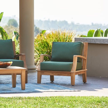 Grande Teak Fern Green Outdoor Club Chair with Sunbrella® Cushion - Ornate Home