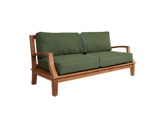 Grande Teak Fern Green Outdoor Sofa with Sunbrella® Cushion - Ornate Home