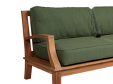 Grande Teak Fern Green Outdoor Sofa with Sunbrella® Cushion - Ornate Home