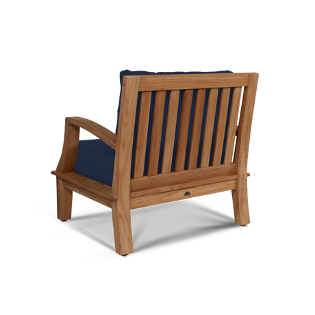 Grande Teak Navy Outdoor Club Chair with Sunbrella® Cushion - Ornate Home