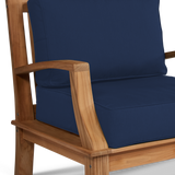 Grande Teak Navy Outdoor Club Chair with Sunbrella® Cushion - Ornate Home