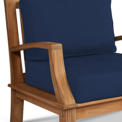 Grande Teak Navy Outdoor Club Chair with Sunbrella® Cushion - Ornate Home
