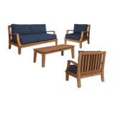 Grande Teak Navy Outdoor Club Chair with Sunbrella® Cushion - Ornate Home