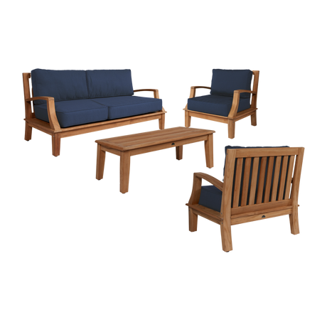 Grande Teak Navy Outdoor Club Chair with Sunbrella® Cushion - Ornate Home