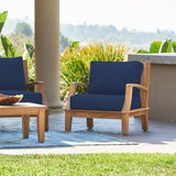 Grande Teak Navy Outdoor Club Chair with Sunbrella® Cushion - Ornate Home