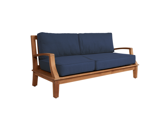 Grande Teak Navy Outdoor Sofa with Sunbrella® Cushion - Ornate Home