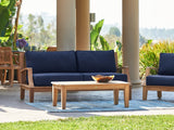 Grande Teak Navy Outdoor Sofa with Sunbrella® Cushion - Ornate Home