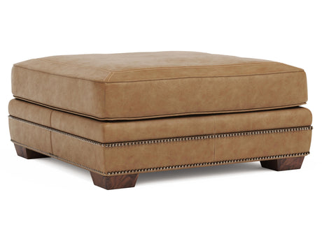 Grandview Brown Leather Ottoman - Ornate Home