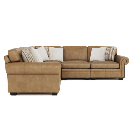 Grandview Brown Leather Sectional - Ornate Home