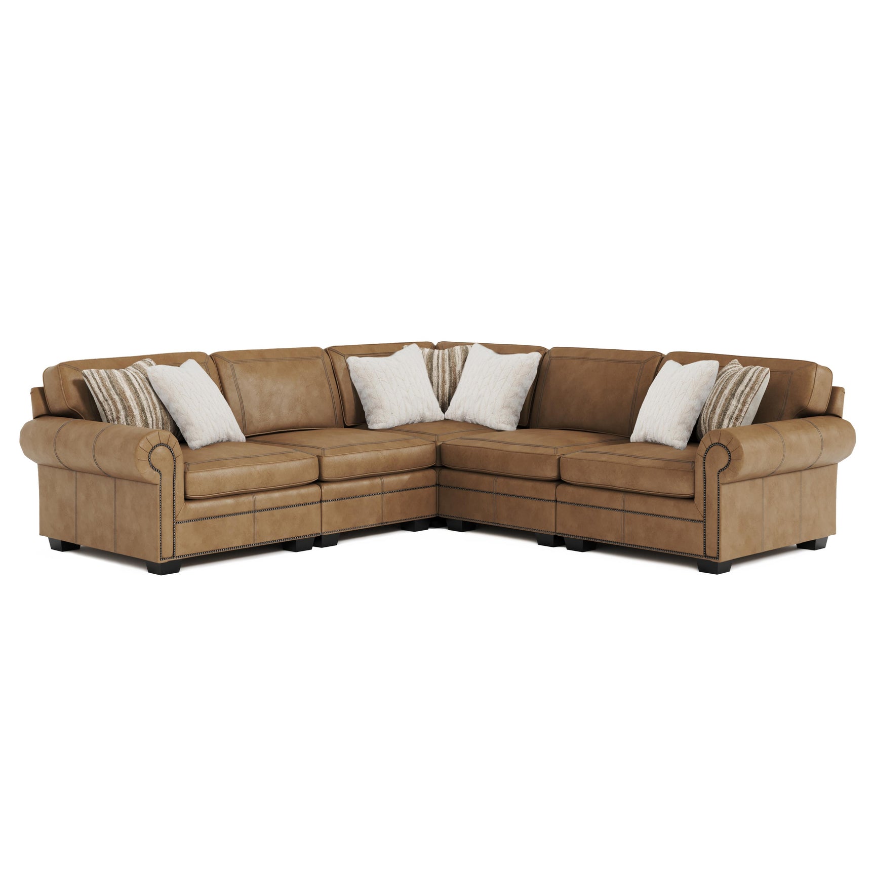 Grandview Brown Leather Sectional - Ornate Home