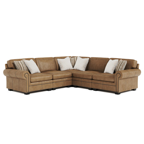 Grandview Brown Leather Sectional - Ornate Home