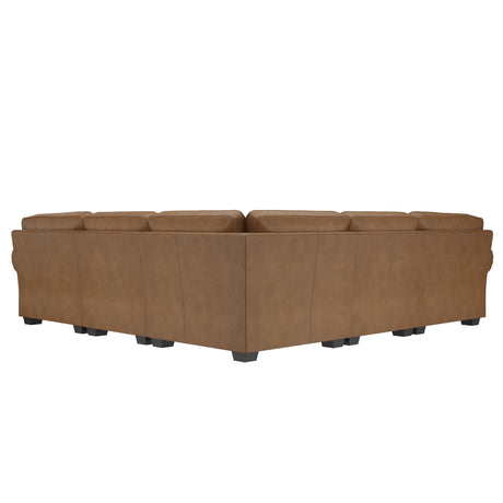 Grandview Brown Leather Sectional - Ornate Home