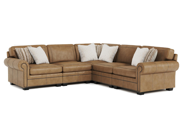 Grandview Camel Leather Sectional - Ornate Home
