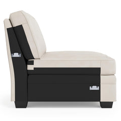 Grandview Noir Armless Chair Without Pillows & Nails - Ornate Home