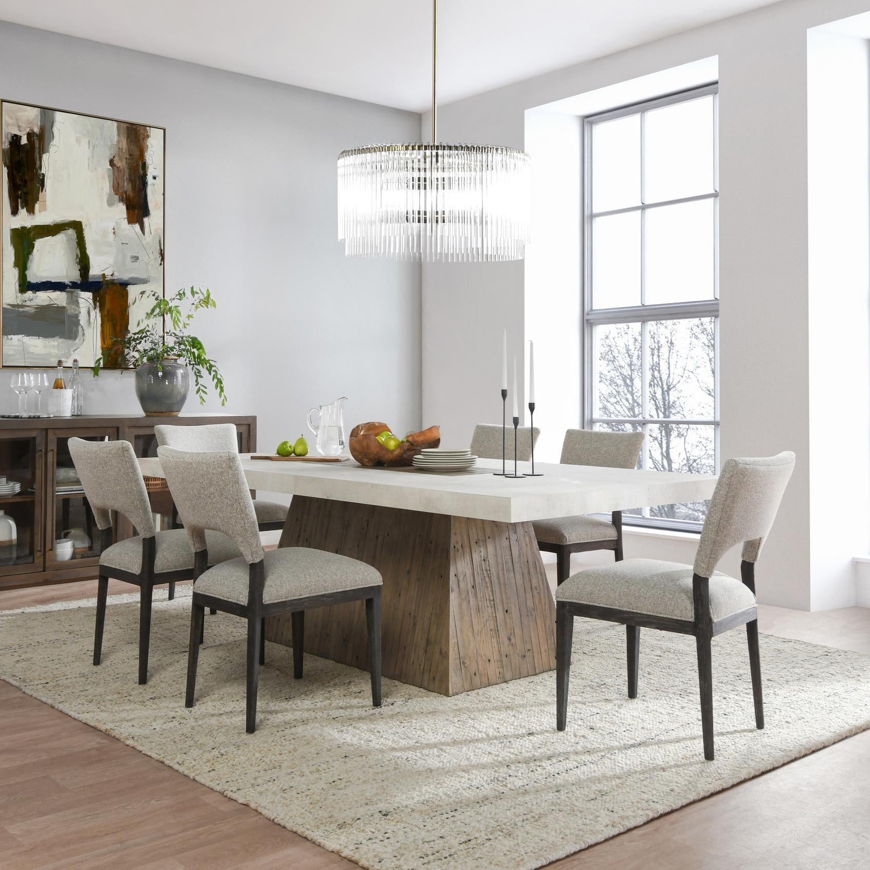 Grange Natural/Antique White Dining Table - Ornate Home