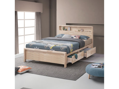 Grange Whitewash Queen Bed - Ornate Home