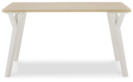 Grannen White & Natural Dining Table - Ornate Home