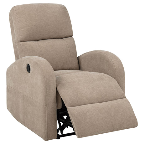 Grant Camel Fabric Upholstered Power Recliner Chair - Ornate Home