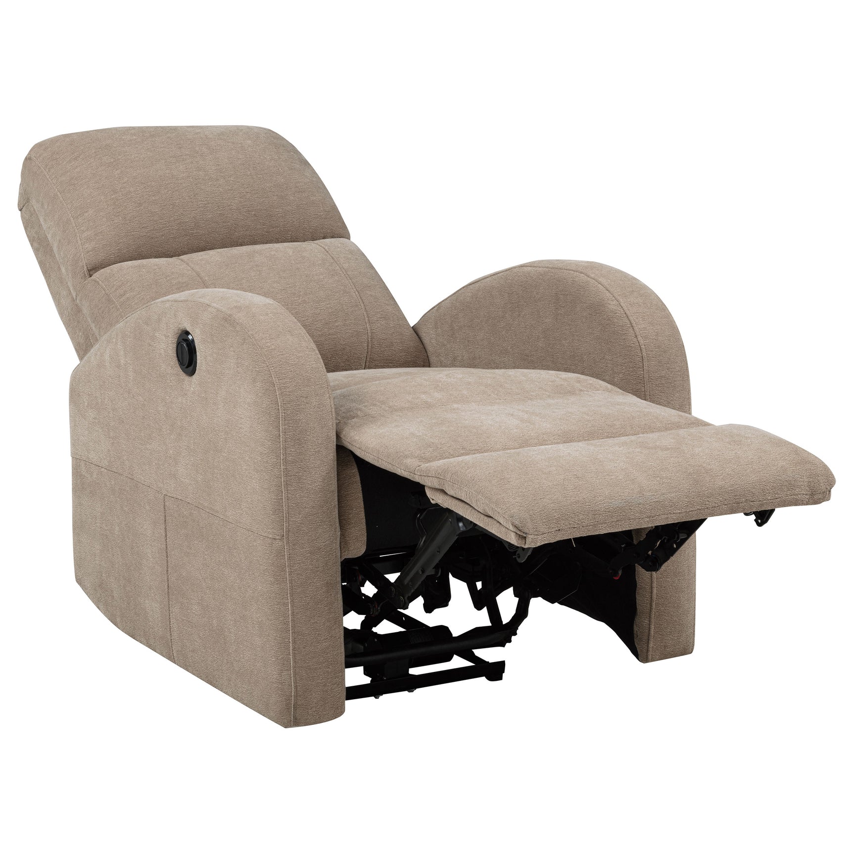 Grant Camel Fabric Upholstered Power Recliner Chair - Ornate Home