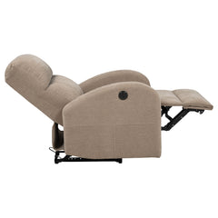 Grant Camel Fabric Upholstered Power Recliner Chair - Ornate Home