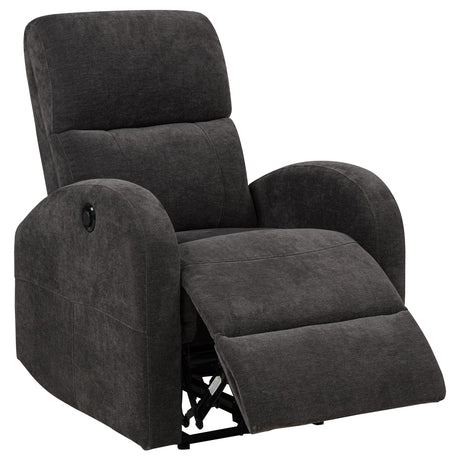 Grant Charcoal Grey Fabric Upholstered Power Recliner Chair - Ornate Home