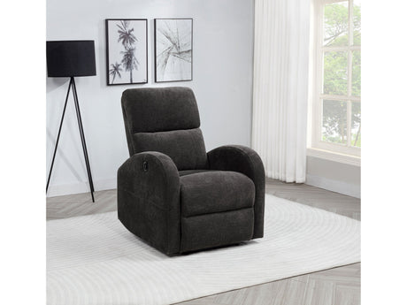 Grant Charcoal Grey Fabric Upholstered Power Recliner Chair - Ornate Home