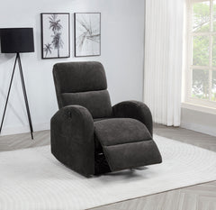 Grant Charcoal Grey Fabric Upholstered Power Recliner Chair - Ornate Home