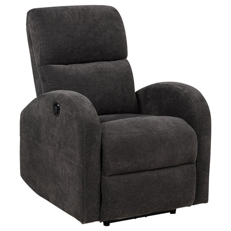 Grant Charcoal Grey Fabric Upholstered Power Recliner Chair - Ornate Home