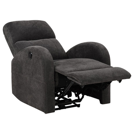 Grant Charcoal Grey Fabric Upholstered Power Recliner Chair - Ornate Home