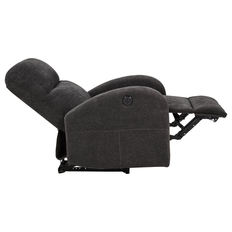 Grant Charcoal Grey Fabric Upholstered Power Recliner Chair - Ornate Home