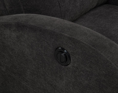 Grant Charcoal Grey Fabric Upholstered Power Recliner Chair - Ornate Home
