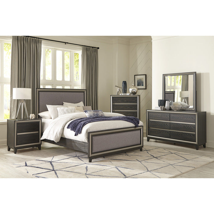 Grant Ebony/Silver Eastern King Bed - Ornate Home