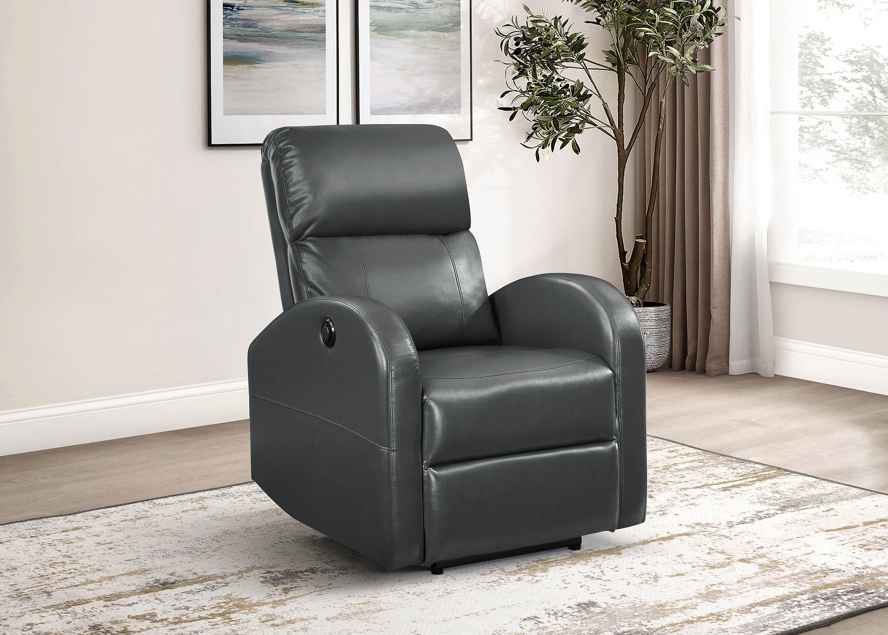 Grant Grey Power Recliner - Ornate Home