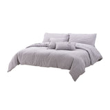 Grant Grey/White 5-Piece Duvet Set - Ornate Home