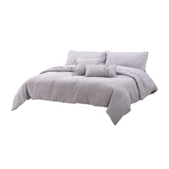 Grant Grey/White 5-Piece Duvet Set - Ornate Home