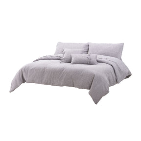 Grant Grey/White 5-Piece Duvet Set - Ornate Home