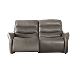 Granucci Gray Real Italian Leather Reclining Living Room Set - Ornate Home