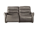 Granucci Gray Real Italian Leather Reclining Sofa - Ornate Home